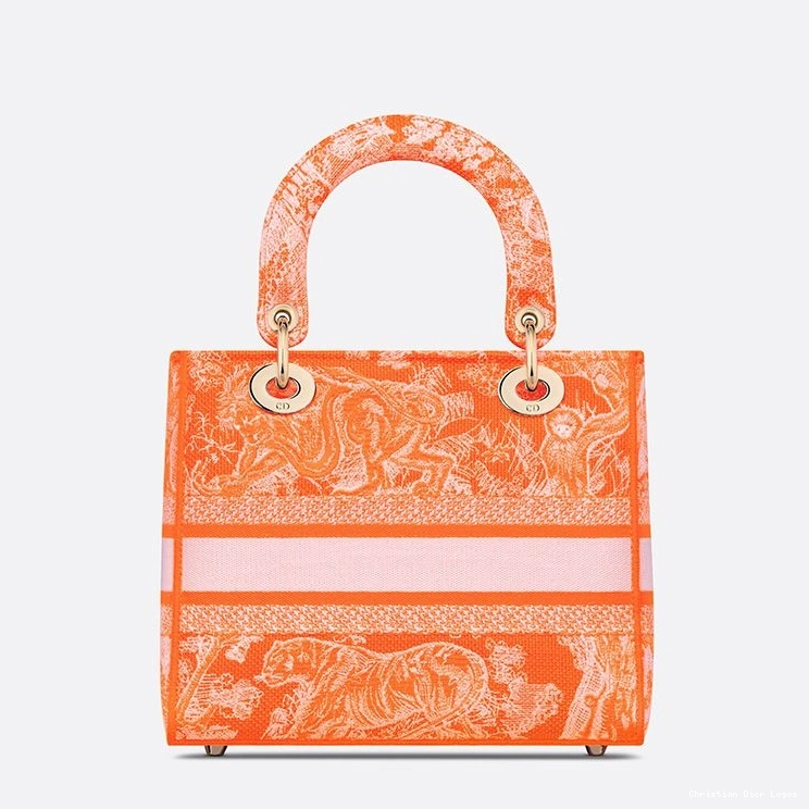 Cheap Bag de Lady Jouy Canvas Orange Medium Toile Motif D-lite 0815 Luxury